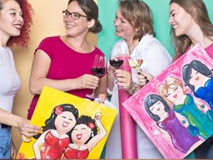 Dikke dames schilderworkshop als creatieve teambuilding activiteit Dikke dames schilderworkshop als creatieve teambuilding activiteit